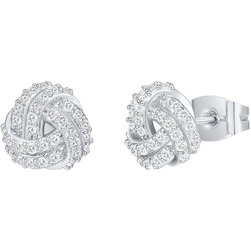 2024 Amazon Hot Selling New Design Sense Love Knot Stud Earrings Fashion Commuting Versatile High-end Cool Wind Earrings