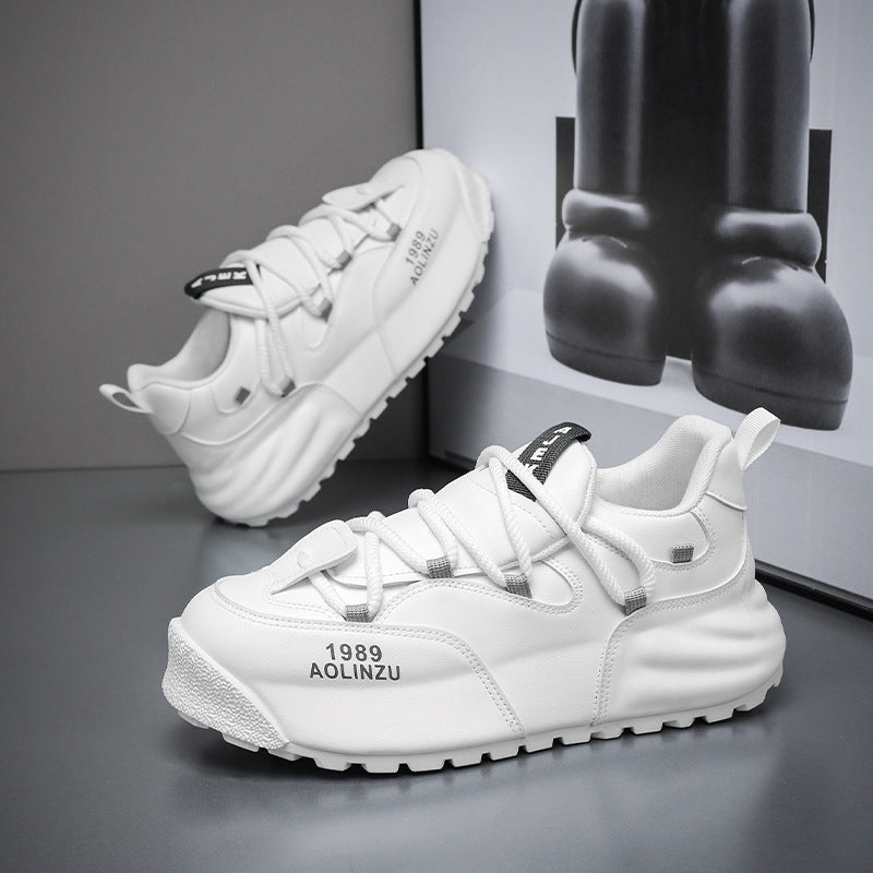 Cross-border plus-size 48 explosive 2025 spring new men's shoes are versatile sports and leisure, and the heightened platform dad shoes are added