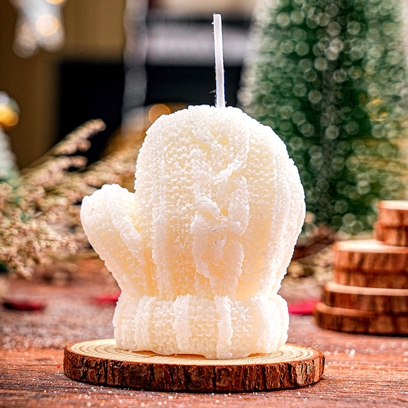 Christmas mini woolen gloves shaped scented candle small souvenir gift Christmas atmosphere decoration scented candle