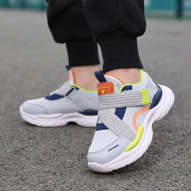 Boys' Sneakers 2026 Fall/Winter New Cross-border Wholesale Children's Mesh Breathable Casual Shoes Medium and Large Children's Running Shoes