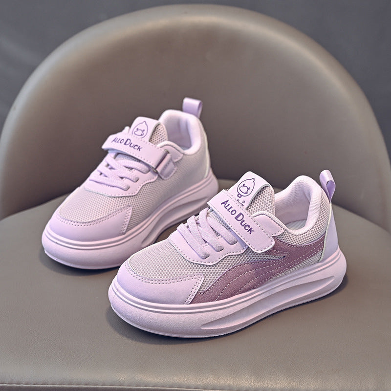 New children's small white shoes, four seasons non-slip flat tide shoes, little boys' mesh shoes, casual and versatile girls' shoes