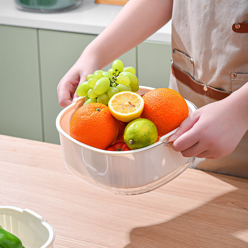 Washing basin, double drainage basket, kitchen supplies, living room tea, several fruit bowls, fruit bowls, baskets, pots, vegetable bowls, baskets