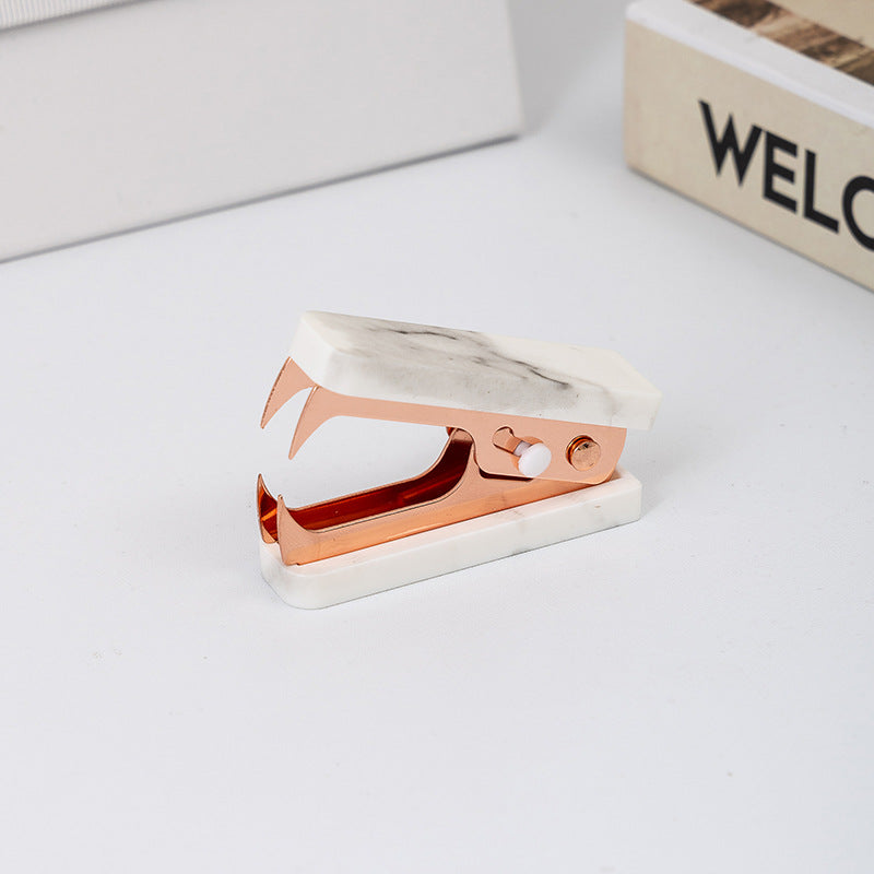 Mingqiang transparent acrylic stapler transparent rose gold stapler large binding machine desktop office supplies