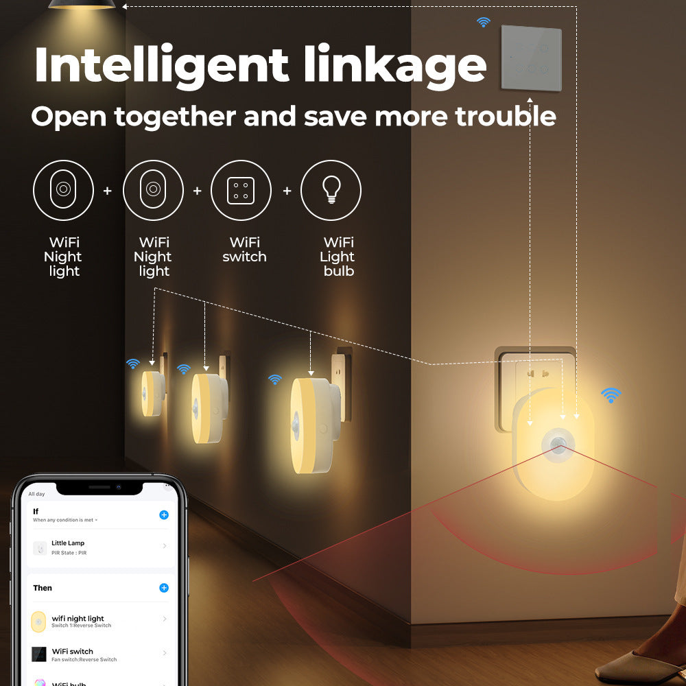 Tuya smart home Wifi night light infrared human body sensing sensing night light APP remote control voice timing