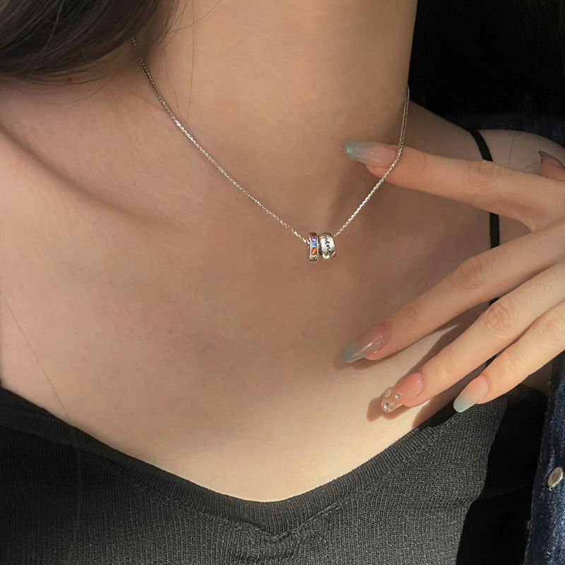 Korean Korean version rainbow necklace women's light luxury fashion niche design temperament versatile high-end clavicle chain