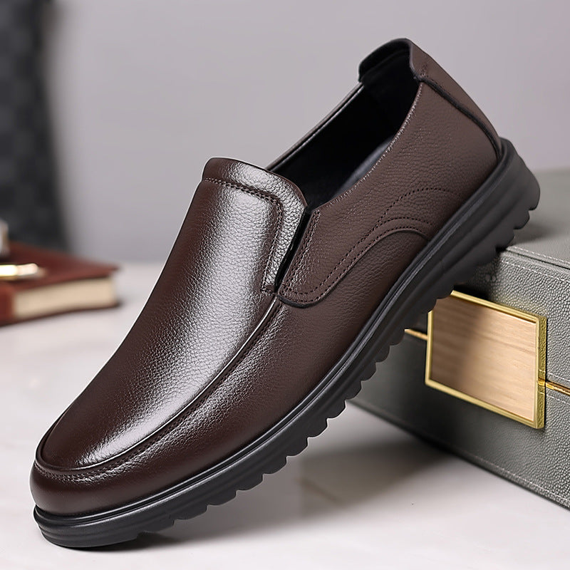 Men's shoes, leather shoes, men's father shoes, men's business formal wear, dad shoes, spring and autumn casual leather shoes, soft soles, one piece on behalf of the hair