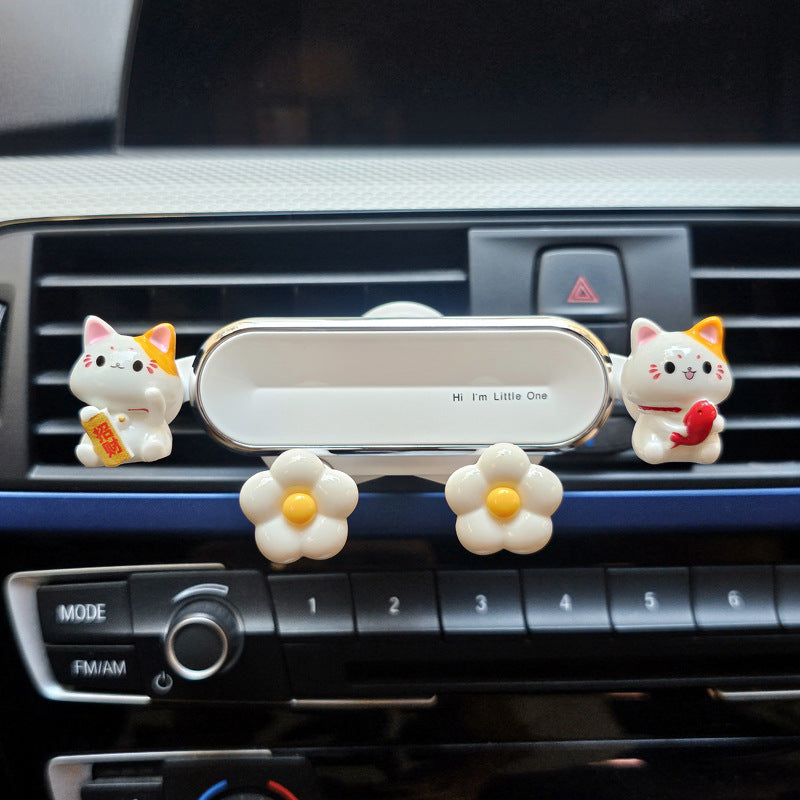 Car mobile phone holder navigation 2023 new cute car interior export decoration Daquan car fixed support free shipping