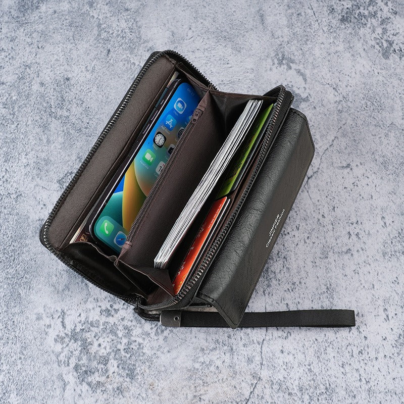 Cross-border men's wallet PU multi-card slot casual long wallet new large capacity clutch bag mobile phone coin purse for men