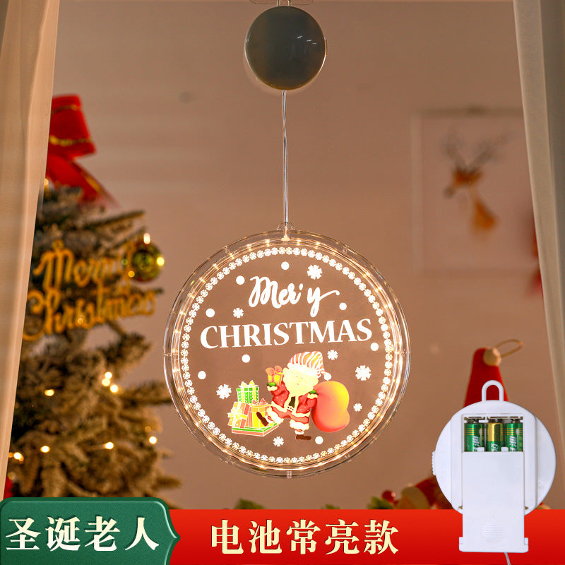 Cross-border Christmas LED Luminous Decoration Gift Window Creative Safety Knot Window Sticker Toy Gift Hanging Ornament