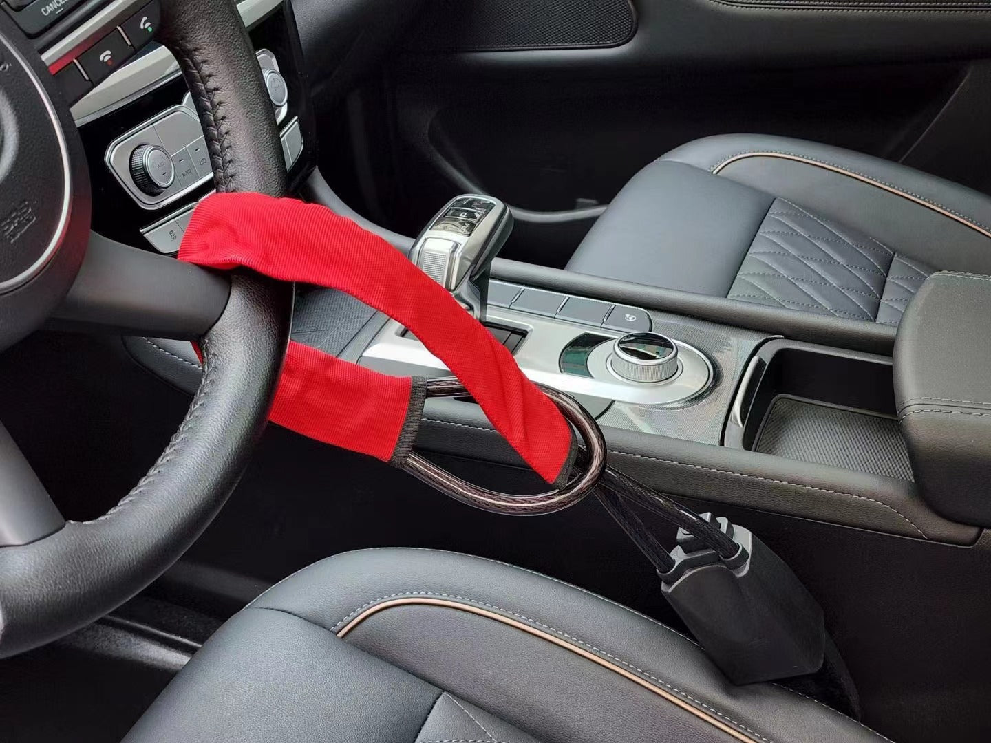 Car Steering Wheel Anti-theft Lock, Car Anti-theft Lock, Seat Belt Buckle Lock, Retractable Steel Cable Lock, Wire Rope Lock