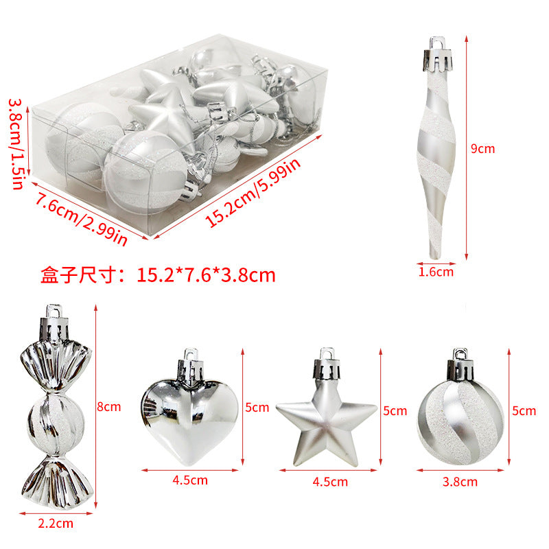 Cross-border new Christmas decoration gift box set, a variety of small painted pendants, Christmas tree gifts, ornaments, party supplies