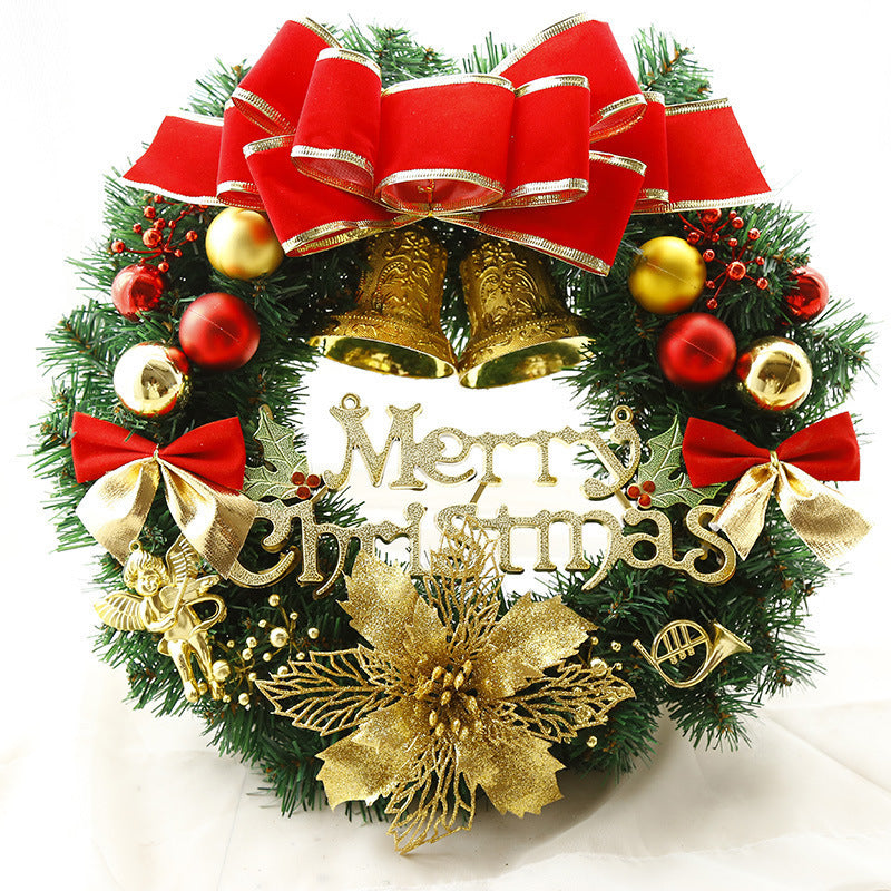 Christmas decoration door pendant hanging rattan circle Christmas wreath 30cm 40cm 50cm 60cm hotel shopping mall decoration