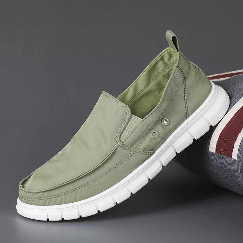 Men's new canvas shoes, men's shoes, summer tide shoes, breathable, slip-on casual shoes, old Beijing cloth shoes, lazy shoes