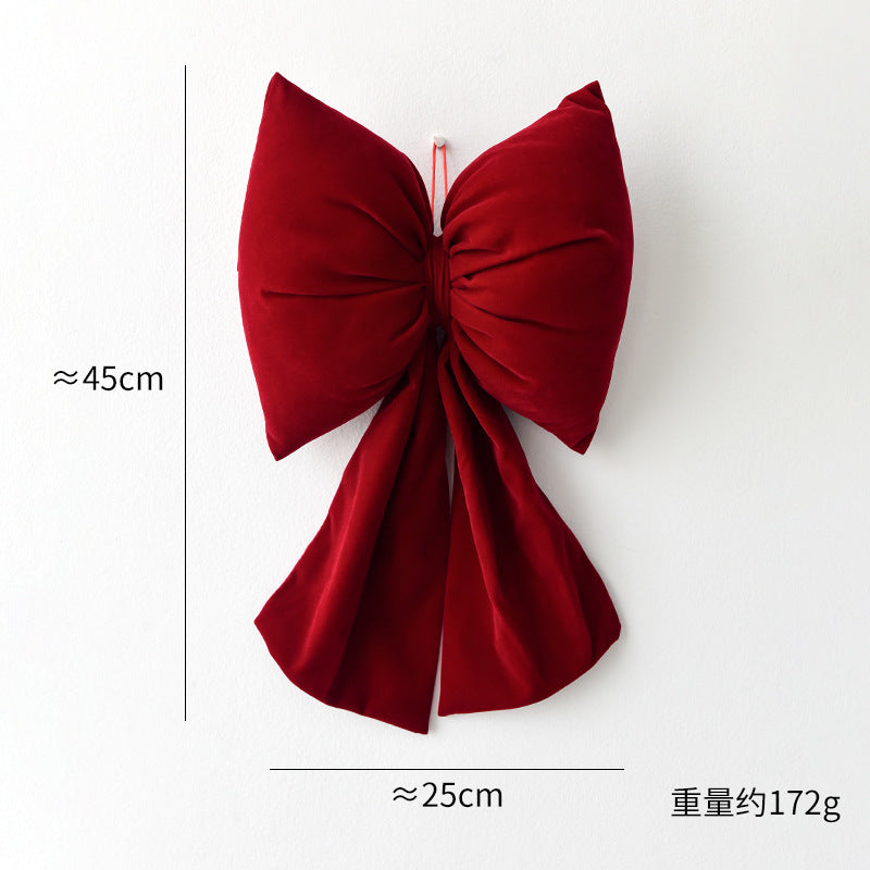 Amazon Cross-border Christmas Korean Large Fleece Finished Product Three-Dimensional Christmas Bow Hotel Christmas Tree Decoration