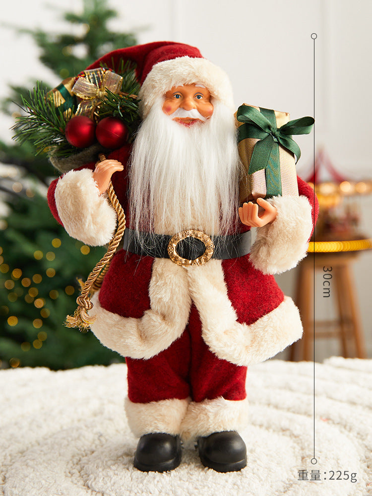 Cross-border hot sale Santa Claus doll ornaments Christmas scene decoration welcome hotel window table decoration