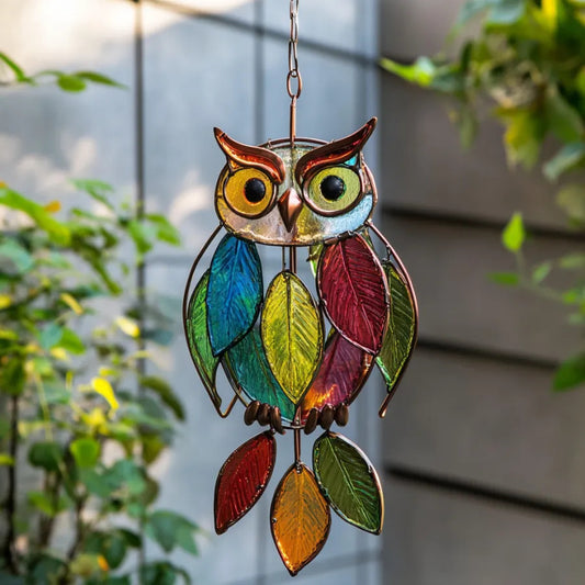 Cross-border new products acrylic color owl pendant home bedroom window decoration pendant acrylic crafts