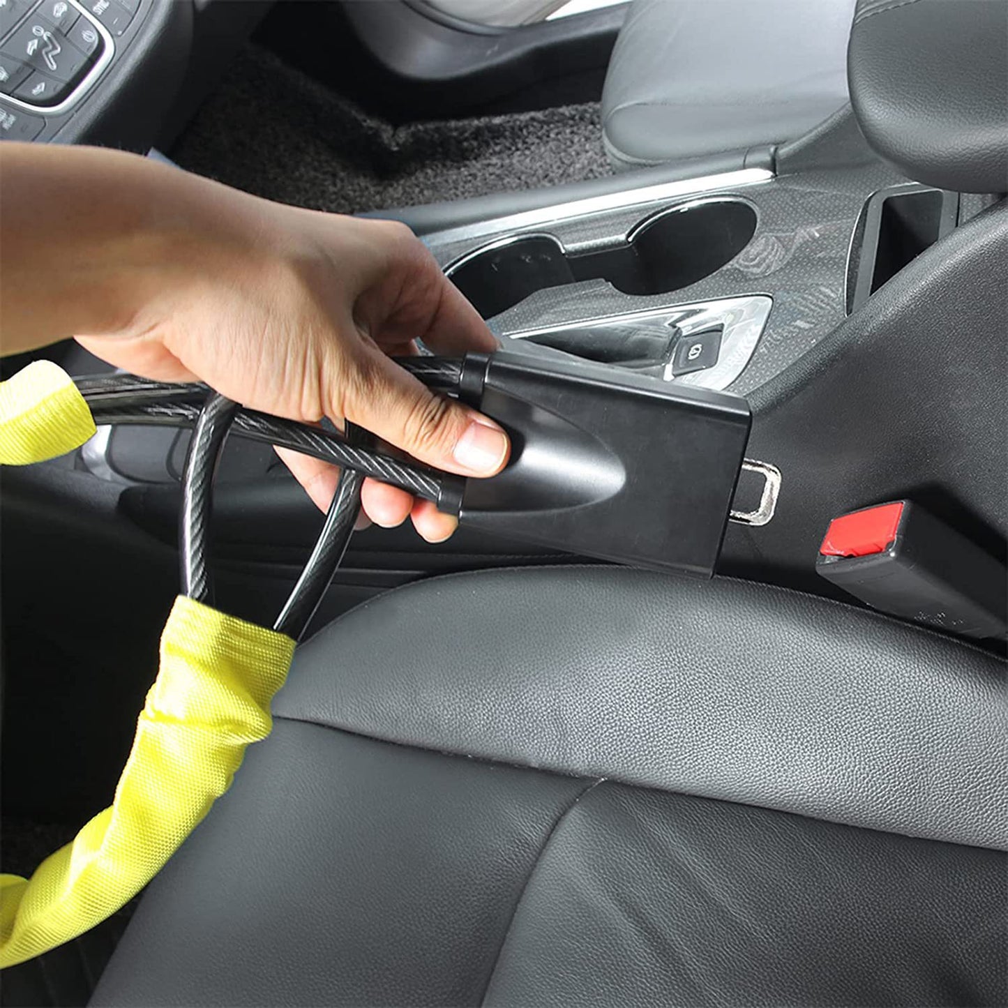 Car Steering Wheel Anti-theft Lock, Car Anti-theft Lock, Seat Belt Buckle Lock, Retractable Steel Cable Lock, Wire Rope Lock
