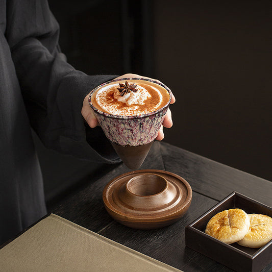 Kiln Coffee Cup Set Retro Stoneware Creative Niche Design Sense Ceramic Latte Art Cup High Appearance