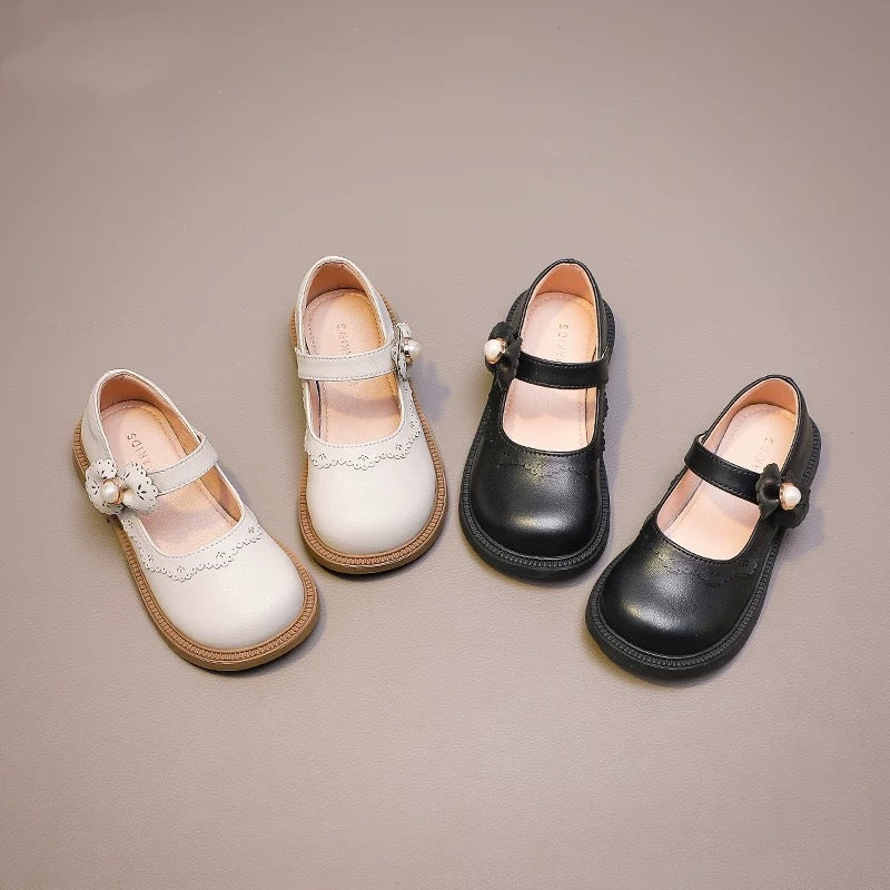 Girls' shoes, children's leather princess shoes, spring 2026 new baby British black lightweight soft-soled single shoes