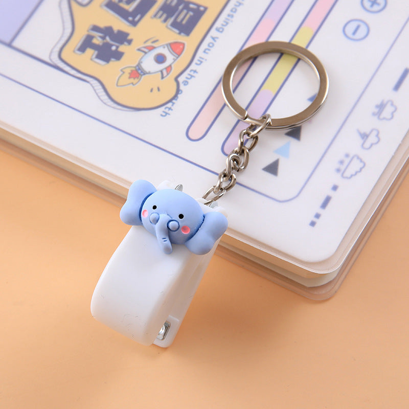 Creative cute cartoon mini stapler students carry keychain pendant small office binder wholesale