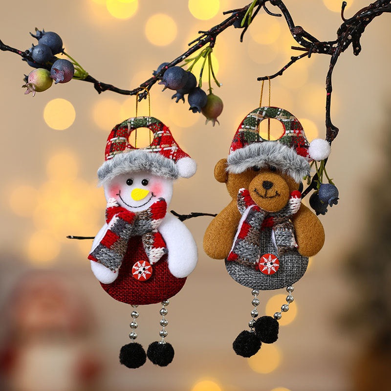 Cross-border new Christmas decoration supplies for the elderly small pendant Christmas tree accessories fabric small ornament gifts