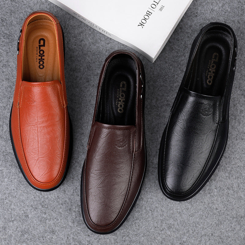 Live Cowhide Men's Business Casual Leather Shoes Breathable and Comfortable Popular Classic Dad Shoes Plus Size Casual Shoes Men