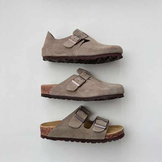 Mulberry Birkenstock shoes, women's cork spring and autumn sandals, toe leather platform soles, wear slip-on shoes, pure original Boken half slippers