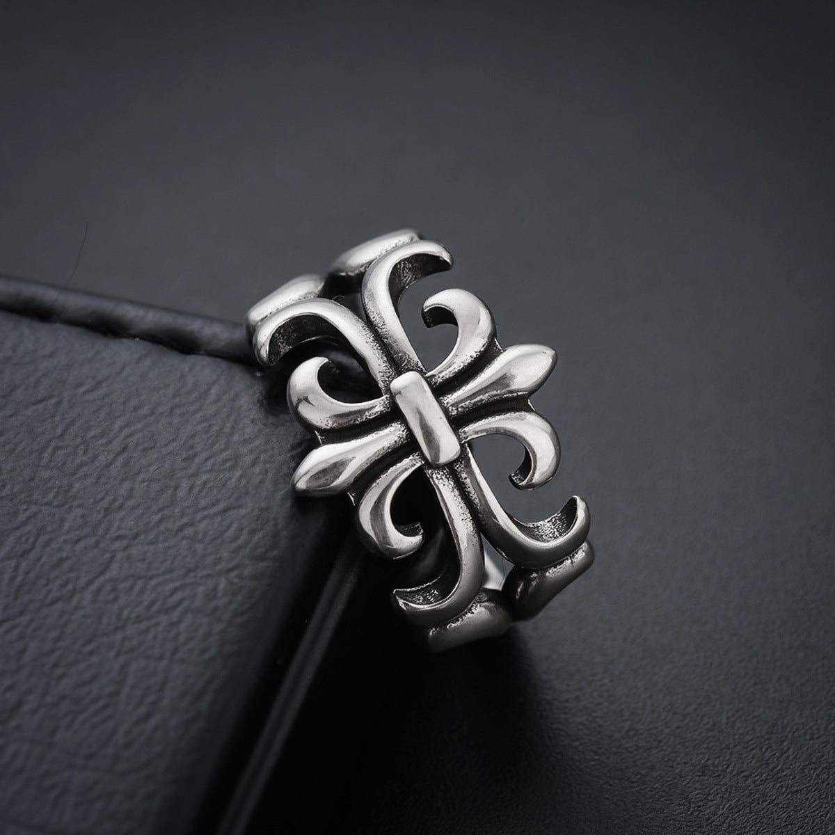 European and American distressed vintage cross rings, men's openings, adjustable and versatile rings, women's hip-hop design jewelry