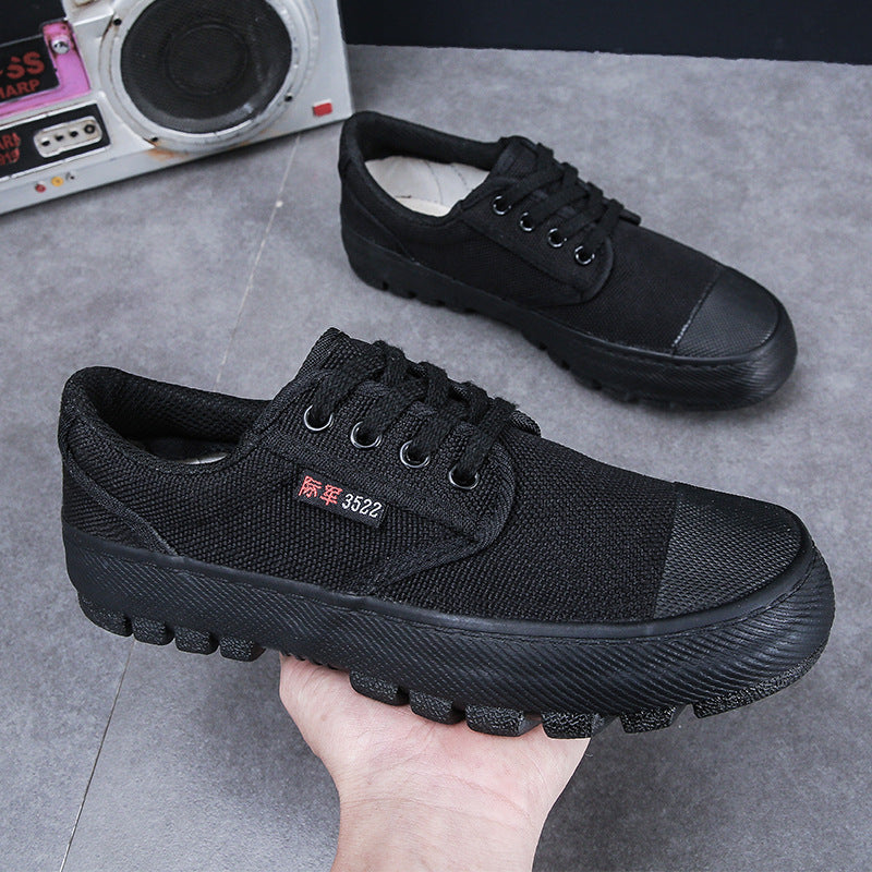 Liberation shoes, men's military shoes, wear-resistant military training, canvas shoes, migrant workers, labor protection sneakers, multi-functional camouflage shoes