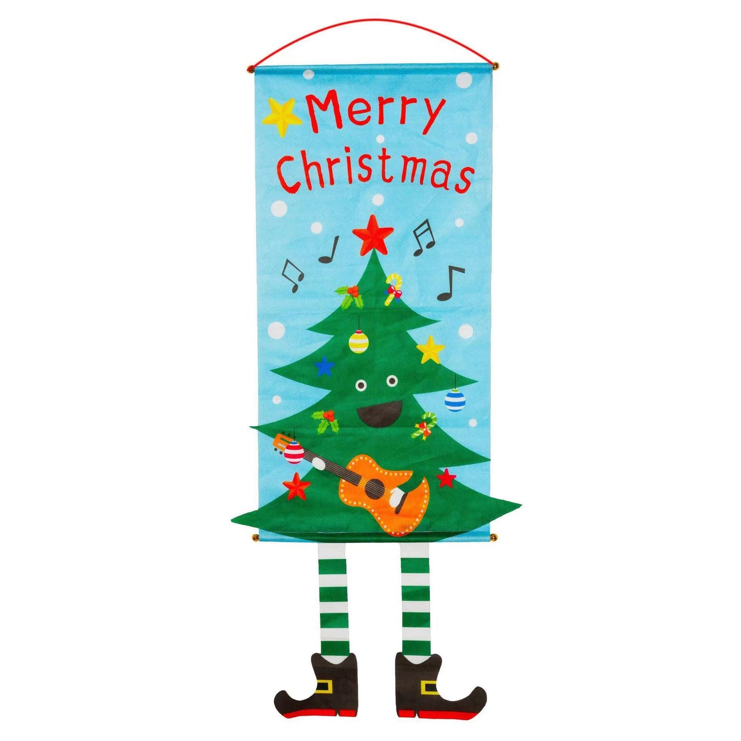 Cross-border classic plaid Christmas flag decoration couplet lantern elf family restaurant KTV shopping mall holiday decoration