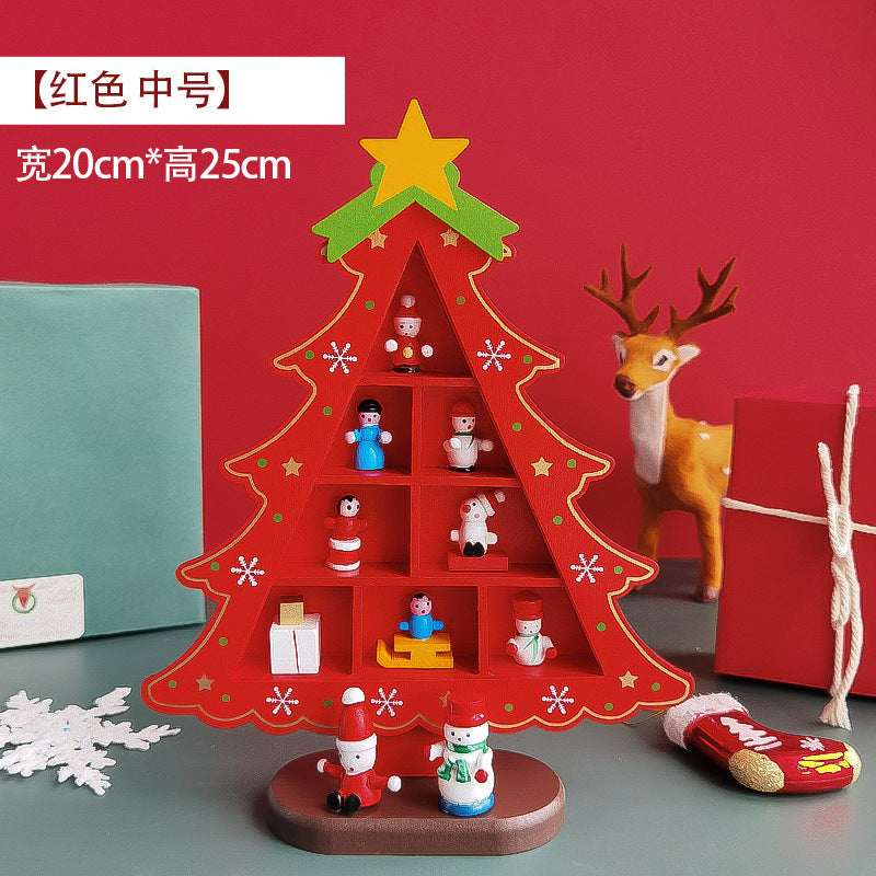 2025 Christmas Ornaments Small Mini Tree DIY Three-dimensional ins Scene Arrangement Tabletop Ornaments for Children Home