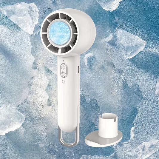 2024 New Handheld Ice Fan Semiconductor Refrigeration Portable Outdoor USB Mini Fan Desktop Small Fan