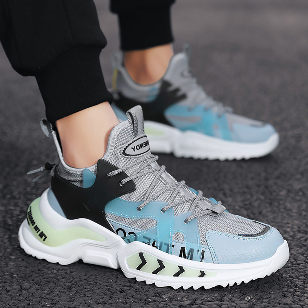 Spring casual sneakers, platform shoes, Korean version trendy and versatile, student shoes, lightweight and breathable, men's shoes, foreign trade wholesale