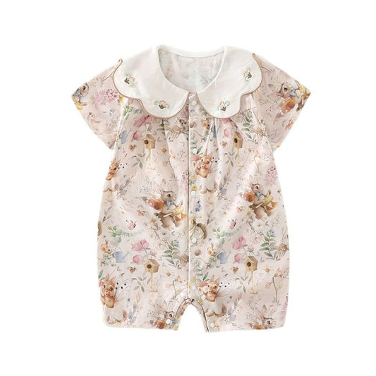 2025 New Baby One-Piece Summer Newborn Clothes Short Sleeve Thin Crawler Clothes Baby Cotton Clothes