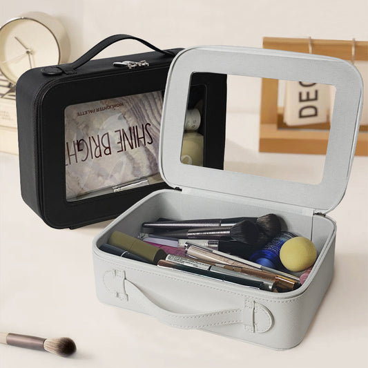 Transparent cosmetic bag, ins-style student, portable travel cosmetics storage box, large capacity hard shell three-dimensional makeup box