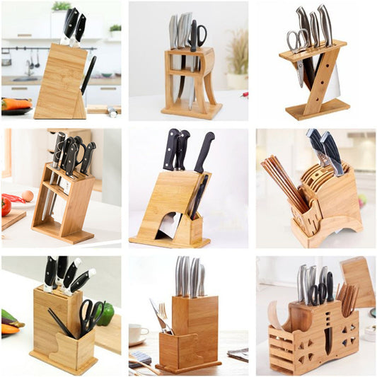 Bamboo knife holders, knife holders, household knife boxes, knife holders, storage racks, kitchen knife racks, kitchen supplies, ventilation, mildew and mildew insert knife holders
