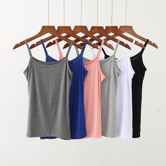 Modal camisole, women's summer solid color, thin sleeveless short thin base shirt, large size versatile small vest
