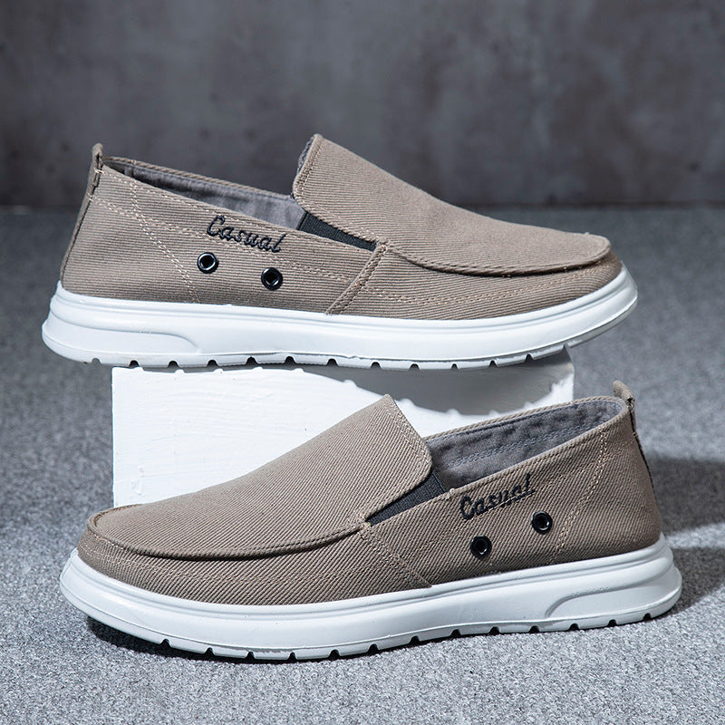 Extra large size men's shoes 45 size 48 size men's sneakers slip-on casual canvas shoes lightweight soft-soled dad shoes driving shoes