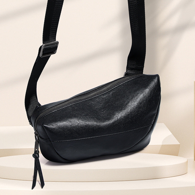 Men's shoulder bag spring 2025 first layer cowhide one-shoulder crossbody bag men's high-quality outing portable chest bag men