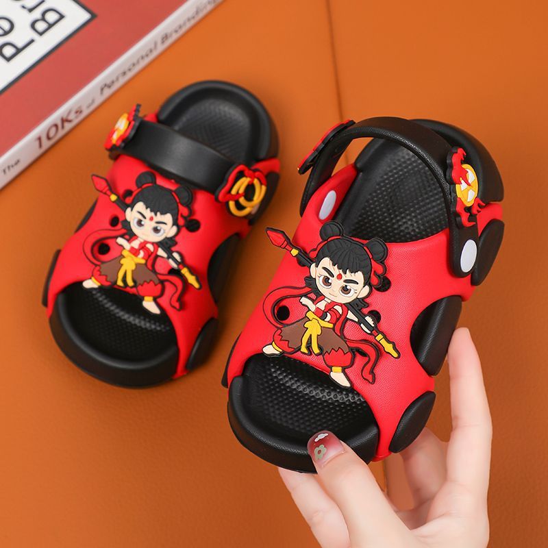 Nezha Ao Bing slippers children's summer cartoon home indoor anti-slip middle children, baby children, boys and girls wholesale