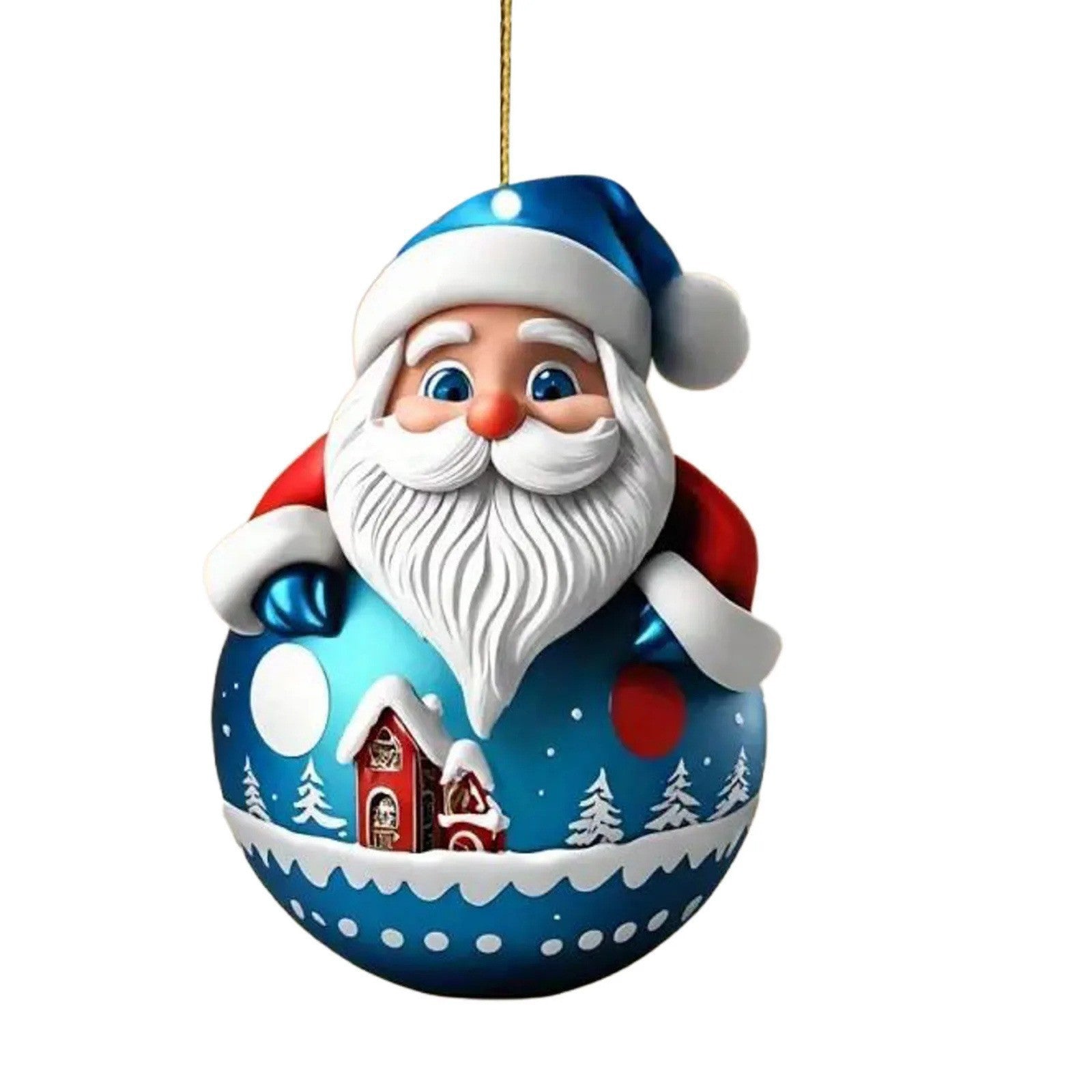 New Christmas tree flat acrylic pendant Santa Claus pendant car pendant