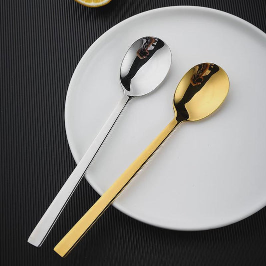 304 stainless steel spoon chopstick set Japanese Korean gold long-handled spoon household solid spoon soup products bibimbap spoon
