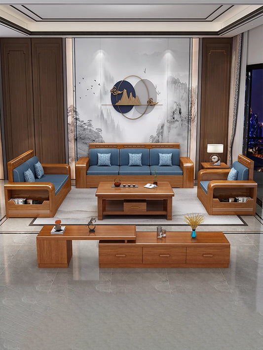 Solid wood sofa