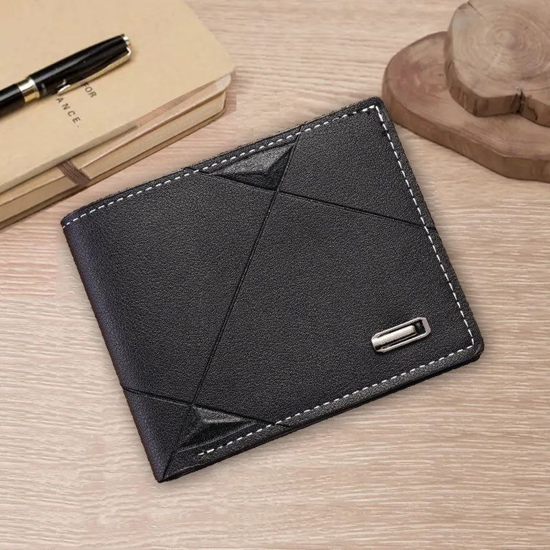 Men's wallet short multi-card fashion new casual wallet for young men bifold horizontal simple soft wallet