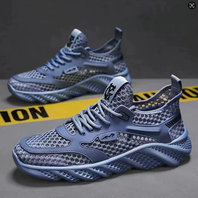 Men's Summer 2025 Low Top Thick Sole Thin Comfortable Large Mesh Breathable Sneakers Casual Sports Men