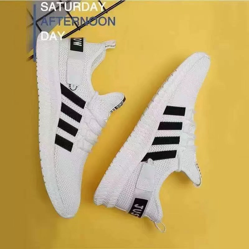 Cross-border men's shoes, women's shoes, casual shoes, trends, versatile sneakers, men's shoes, fly weave, breathable mesh cloth shoes, manufacturer batch