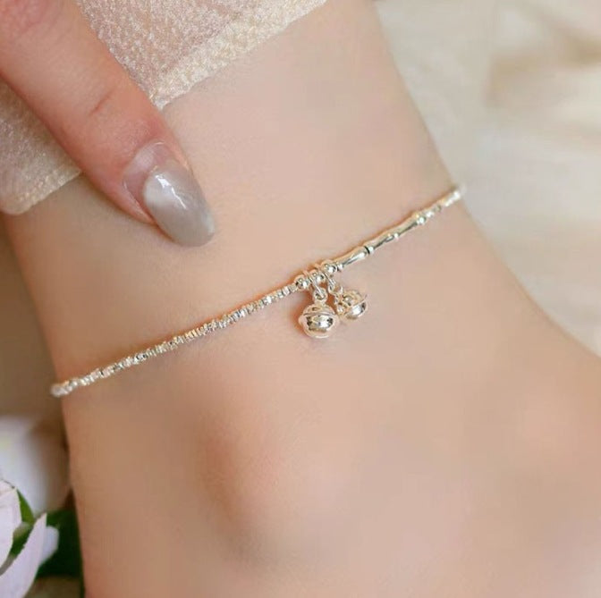 Irregular broken silver bell bracelet fresh fashion niche personality high-end anklets summer new wholesale