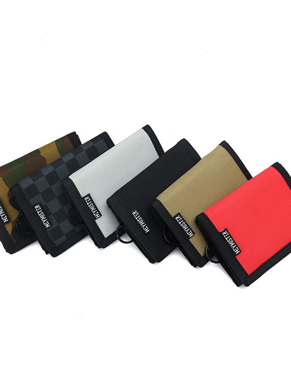 Wallet ins women's 2024 new Korean version fashion and versatile tri-fold card holder oxford cloth men's portable coin purse
