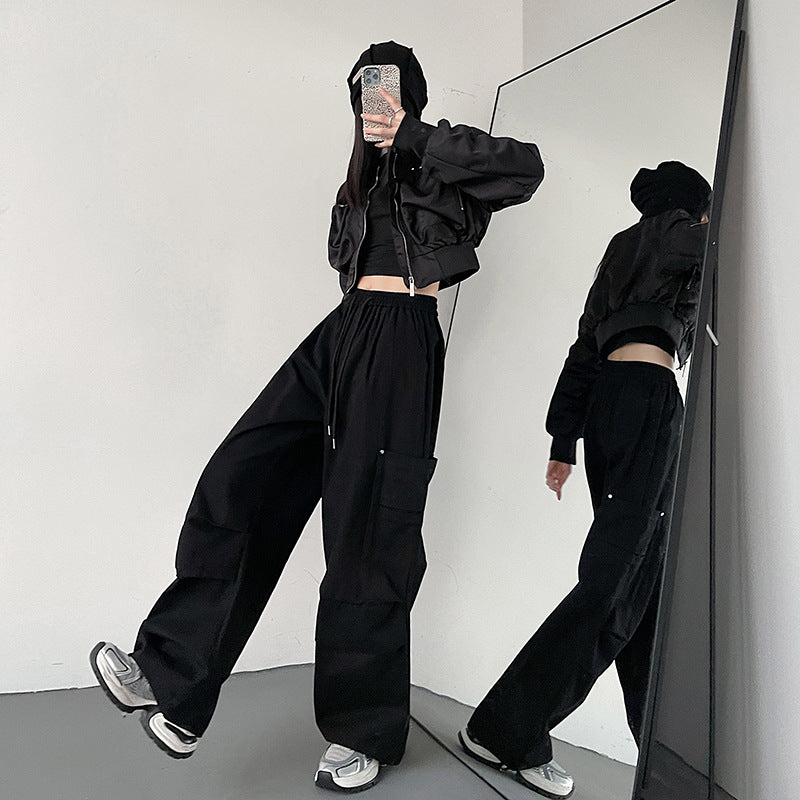 2025 Spring New Cargo Pants Women's Casual Sports Long Pants Loose Outdoor Mountaineering High Waist Slim Hiking Pants