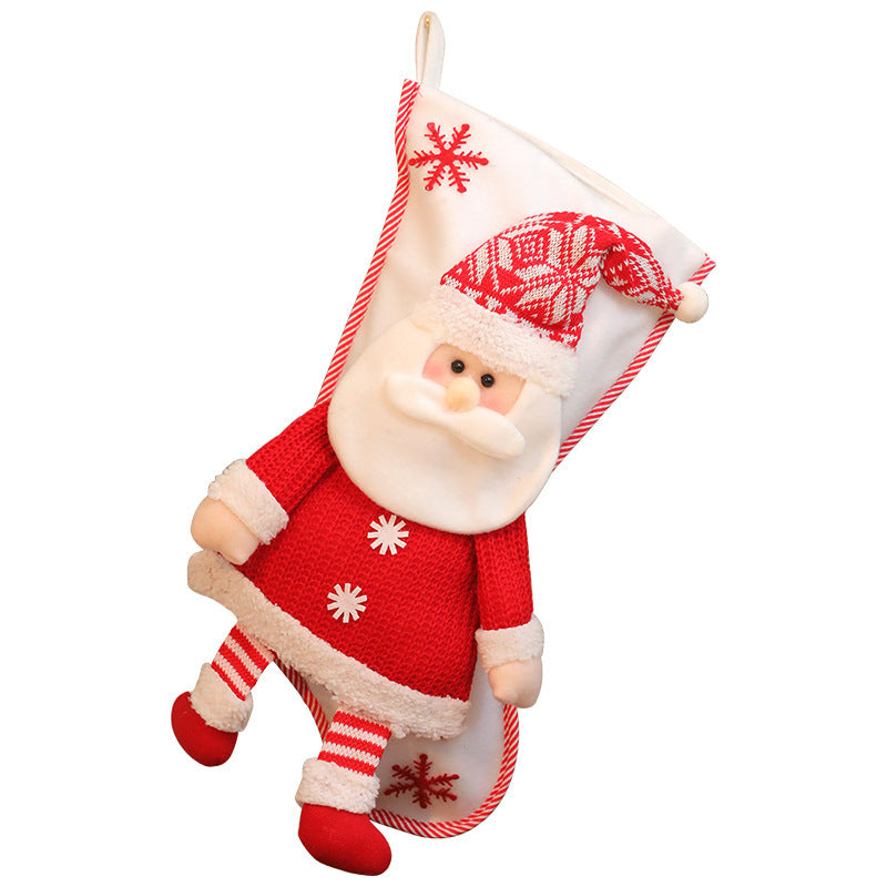 New Christmas decoration Christmas Eve Christmas stocking pendant gift Santa Claus kids Christmas gift bag wholesale